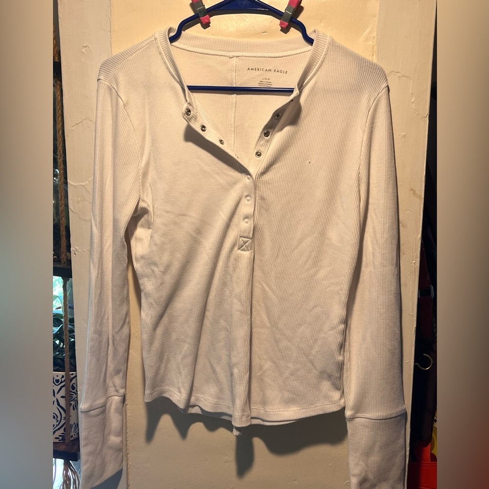 American Eagle Long sleeve waffle top